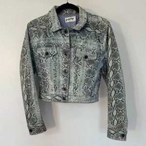 Vintage Snake Skin Pattern Leather Jacket Size Small